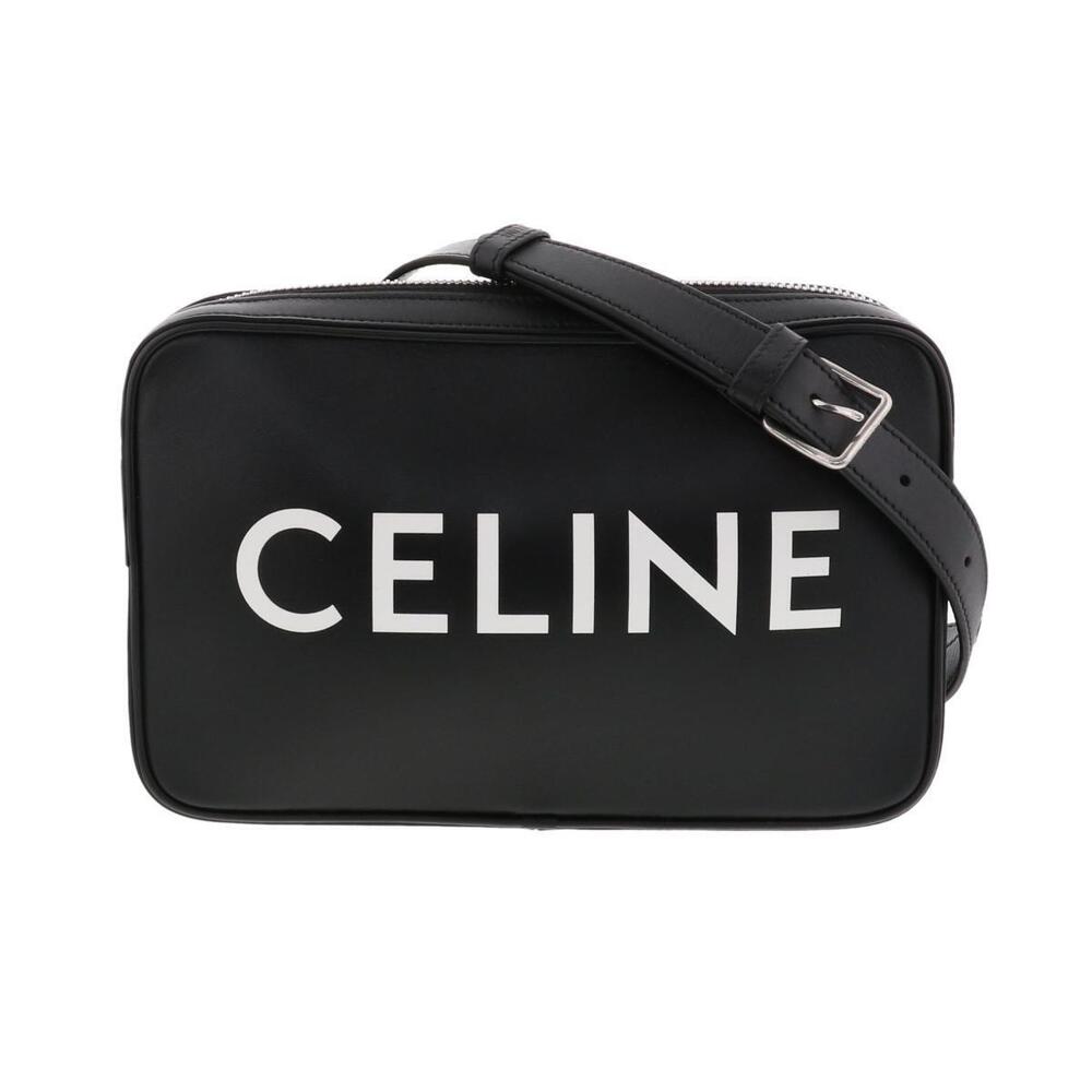 CELINE Logo Messenger Bag Shoulder Black
